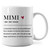 IWXYI Grandma Gifts,Gifts For Grandma, Grandma Mimi Definition Mug,Mimi Definition Ceramic Coffee Mug Cup 11 Ounce