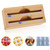 Foil and Plastic Wrap Organizer, Way2Furn 2 in 1 Wrap Dispenser, 12" Roll Organizers Holder (Bamboo), for Parchment/Wax Paper/Aluminum foil and Plastic Wrap, in Cabinet/Drawer