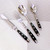 ONUIFIKE Silverware Set, Stainless steel Western cutlery set, knife, fork and spoon, practical wooden handle, stainless steel knife, fork and spoon four-piece set, Cutlery Flatware Set