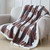 Sherpa Fleece Throw Blanket for Couch, Cozy Soft Warm Reversible Blankets for Bed and Sofa, 3D Ribbed Jacquard Thick Fuzzy Plush Decorative Plaid Throw Blanket, Brown Check, 50x60 Inches