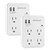 OviiTech Multi-Functional Surge Protector Wall Mount Outlet 4-Outlet Plug and Dual 2.1A USB Charging Ports,Socket Outlets Adapter,White,ETL Listed,2 Pack