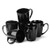 MECOWON 13 OZ Porcelain Mugs, Set of 6, Tea and Coffee Mugs, Black