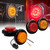 TRUE MODS 4pc 2" Amber + Red Round Trailer LED Clearance Marker Lights [DOT Approved] [Reflector Lens] [Grommet] [Flush-Mount] [Waterproof IP67] Marker Clearance Lights for Trailer Truck