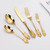 ONUIFIKE Silverware Set, 5Pcs Palace Knife, Fork And Spoon Western Tableware Set 304 Stainless Steel Steak Knife, Fork And Spoon Dessert Fork And Spoon, Cutlery Flatware Set (Color : Gold, Size : 5