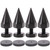 Flushbay 4 Pack Speaker Spikes Floor Protectors Adjustable Speaker Isolation Spikes M6 Black for Subwoofer CD DVD Player Audio Amplifier Turntable Recorder Chassis with Speaker Isolation Feet Pad (M6)