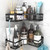Corner Shower Caddy Shelf Organizer,2 Pack Adhesive Black Bathroom Organizer with 16 Hooks,Rustproof Shower Shelves for Inside Shower,Organization and Storage for Bathroom,Kitchen,Dorm,Apartment