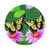 Flower and Butterfly Print Mouse Pad Round Gaming Mouse Pad with Non-Slip Rubber Base Desk Mouse Mat Waterproof Computer Mousepad for Laptop Office Gaming