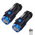 KLUNIZ Three-Eyed Monster Mini Flashlight, Mini Flash Super Power Flashlight, Multi-Functional Mini Pen Clip Flashlight, German Thumb Super Flashlight, Waterproof LED Mini Flashlight (Black*2)