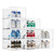 BomSaluka Large 9 Pack Shoe Storage Box, Clear Plastic Stackable Shoe Organizer for Closet, Space Saving Foldable Shoe Rack Sneaker Container Bin Holder