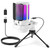 FerBuee USB PC Gaming Microphone with RGB Light. Condenser Microphone with Volume Control, Mute Button, Tripod Stand. 3.5mm Headphone Jack. Compatible with Windows, Mac OS, Smartphones (White)