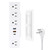 JUNNUJ 20W USB C Power Strip Under Mount Adhesive, Under Desk Surge Protector 4 Outlets, Fast Charge Wall Outlet with 4AC and 3 USB Ports, Under Table Socket 10FT Extension Cord with Flat Plug