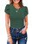 MISSJOY Short Sleeve Bodysuit for Women Petal Sleeve Ribbed Thong Leotards Tops