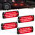 Partsam 4Pcs 4.4" Red 24 LED Trailer Brake/Stop/Turn Signal/Tail Lights, Aluminum Housing Side Marker Clearance Lights for Truck Motorcycle Tractor RV Camper Motorhome, IP67 Waterproof, Surface Mount