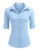HOTOUCH Half Sleeve Button Up Shirts for Women 3/4 Sleeve Fitted Dress Shirt Server Button Down Shirts (Clear Blue S)