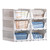 SANTOUXIANG Closet organizers and storage for Clothing Stackable Plastic Closet organizers - Foldable Storage Box Drawer Rack Storage Containers Stackable Basket Organizer Pull Out Drawers- 6 Pack