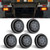Voilamart 5PCS 2" Amber Round Trailer Light for RV Trucks, Smoke/Amber 2 Clearance Round LED Marker Lights 9 LEDs Reflector Flush Mount Grommet Waterproof
