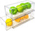 2 Pack Stackable Refrigerator Drawers Pull Out Bins Clear Fridge Drawer Organizer Food Storage Containers Plastic Veggie Fruit Produce Saver for Pantry Kitchen Freezer