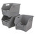 AnnkkyUS 3-Pack Stackable Storage Basket, Plastic Stacking Organizer Basket Bin, Gray