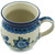 Polish Pottery Bubble Mug 8 oz Blue Poppies