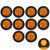 10pc 2" Amber Round Trailer 7 LED Clearance Marker Lights [DOT FMVSS 108] [SAE P2] [Reflector Lens] [Grommet] [Flush-Mount] [Waterproof IP67] Marker Clearance Lights for Trailer Truck