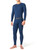 DAVID ARCHY Thermal Underwear for Men Cotton Fleece Lined Men's Thermal Set Stretch Base Layer Tops & Long Johns (S, Navy Blue)