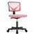 Desk Chair - Armless Mesh Office Chair, Ergonomic Computer Desk Chair, No Armrest Small Mid Back Executive Task Chair with Lumbar Support and Swivel Rolling for Small Spaces, Pink