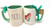 Rae Dunn ARIEL Double Sided White Ceramic Mug with Green Interior & Handle Inscribed LL Black Princess