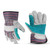 Glove Station Heavy Duty Double-Layer Cowhide Split Leather Palm Work Gloves with Rubberized Safety Cuff (Large (L), 6-Pack)