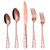 Stapava 20-Piece Copper Silverware Set, Stainless Steel Rose Gold Flatware Cutlery Set for 4, Unique Tableware Utensil Sets Include Fork Spoon Knife Set, Mirror Polished, Dishwasher Safe