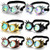 Yunsailing 6 Pack Rainbow Rave Steampunk Goggles Spiked Kaleidoscope Crystal Lenses Glasses for Festival Cosplay Accessories
