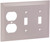 AmerTac 84TTDN Amerelle Steps 2 Toggle / 1 Duplex Wallplate, Satin Nickel Cast