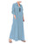 Ladyful Women's Casual Button Down Cotton Linen Long Shirt Dress Light Blue