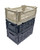 AYKASA 3-Pack Foldable Storage Bins, Plastic Crate for Storage, Collapsible Crate, Utility Stackable Box Small (Light Gray - Cobalt Blue - Navy)