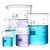 SHAUSE 3.3 Borosilicate Glass Beaker, Low Form Griffin Glass Beaker Set with 5 Sizes (50ml, 100ml, 250ml, 500ml, 1000ml) Laboratory Glassware 5 Piece Set