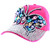 Elonmo Cute Big Butterfly Baseball Cap Jewel Rhinestone Bling Hats Jeans Wash Denim (Hot Pink)