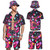 Men's 2 Pieces 70s 80s 90s Outfit Retro Shirts and Shorts Set with Hat Hawaiian Beach Tracksuits for Men Disco Party (Fresh,XX-Large)
