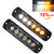 White Amber Led Strobe Lights 6 LED Truck Vehicle Warning Emergency Flashing Flush Mount Led Light Bar Strobe Light Bar 12V-24V(White Amber Strobe OPL)