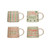 Creative Co-Op Round Stoneware Holiday Word/Pattern, Set of 4 Styles Mugs & Cups, Multi