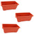 Set of 3 Plastic Terra Cotta Color Rectangular Box Planters