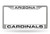 NFL Arizona Cardinals Laser Cut Inlaid Standard Chrome License Plate Frame, Chrome