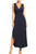 WOOSEA Women Sleeveless Deep V Neck Pocket Loose Long Dress Split Maxi Casual Dresses Navy Blue