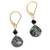 Turquoise Jasper 9x9mm Briolette Gold-Filled Lever Back Earrings Crystal