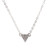 Tiny CZ Pave Triangle Pendant - Dainty Sterling Silver Chain 16 In. - Geometric Necklaces for Women