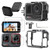debous Aluminum Metal Frame Cage Case Bag with Silicone Lens Cap Screen Protector for Insta360 ACE PRO Camera Accessories Kit Anti-Scratch Tempered Glass Protective Film Cover