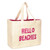 Hello Beaches: beach tote bags. A packable straw beach bag that packs flat. Beach bags for women are beach essentials. Use as a large beach travel tote bag or a pool bag. Beach tote for vacation.