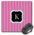 3D Rose"Pink and Grey Chevron Monogram Initial K" Matte Finish Mouse Pad - 8 x 8" - mp_222047_1