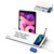 SELEAD Desktop Glass Whiteboard with Wireless Charger Station, Dry Erase Board Computer Pad Keyboard Stand with Organizer for Home, School, Office Desk Accessories, White