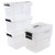 Tstorage 12 Quart Plastic Storage Bin with Lid, Clear Latch Box, 6 Packs