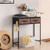 YBING Small Entryway Table, Industrial Narrow Sofa Table with Drawers and Hook, Console Table for Entryway, Living Room, Hallway, Couch, Foyer, Black and Brown