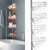 Yvilant Corner Shower Caddy Tension Pole - Rustproof 4-tier Large Shower Shelf Corner with Towel Bar and Hooks, Drill-Free Standing Corner Shower Organizer for Bathtub Shampoo Storage, 59 to 110 Inch